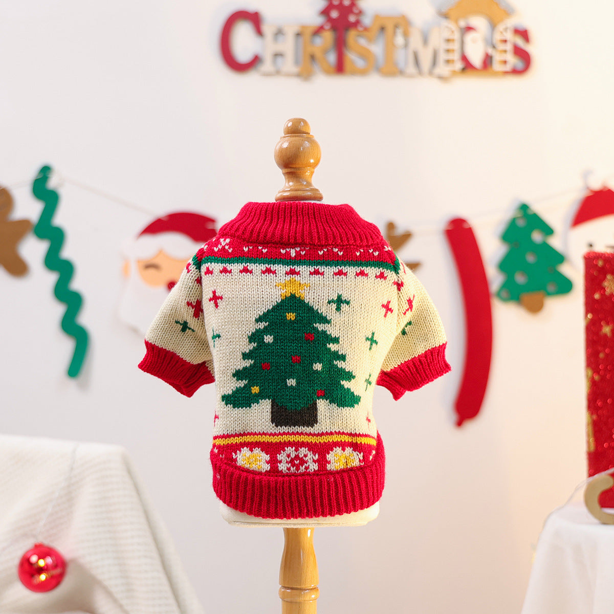 Green Christmas Tree Dog Sweater