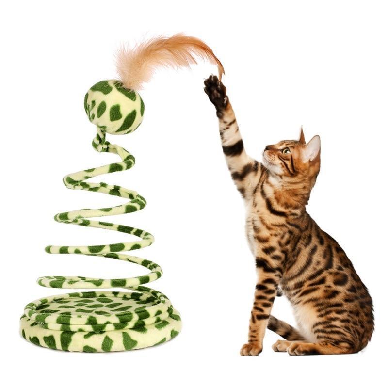 Snake Shape Toy With Feather & Ball