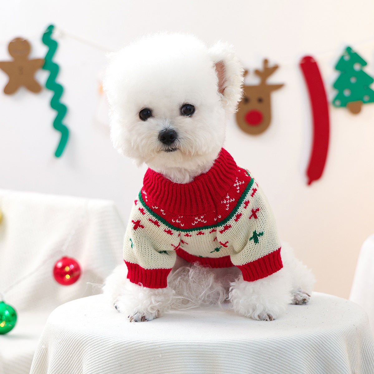 Green Christmas Tree Dog Sweater