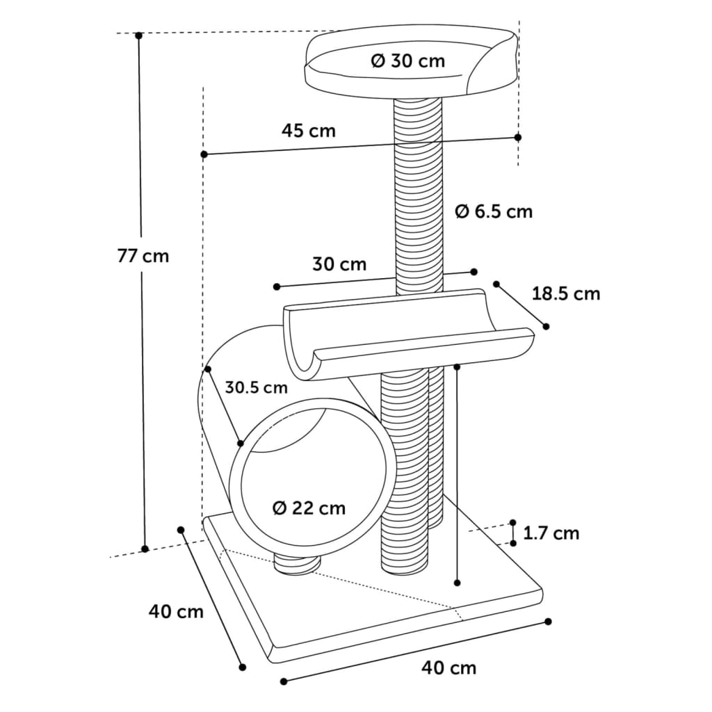 Flamingo Kissan Raapimispuu Burt 40X40X77 Cm Harmaa