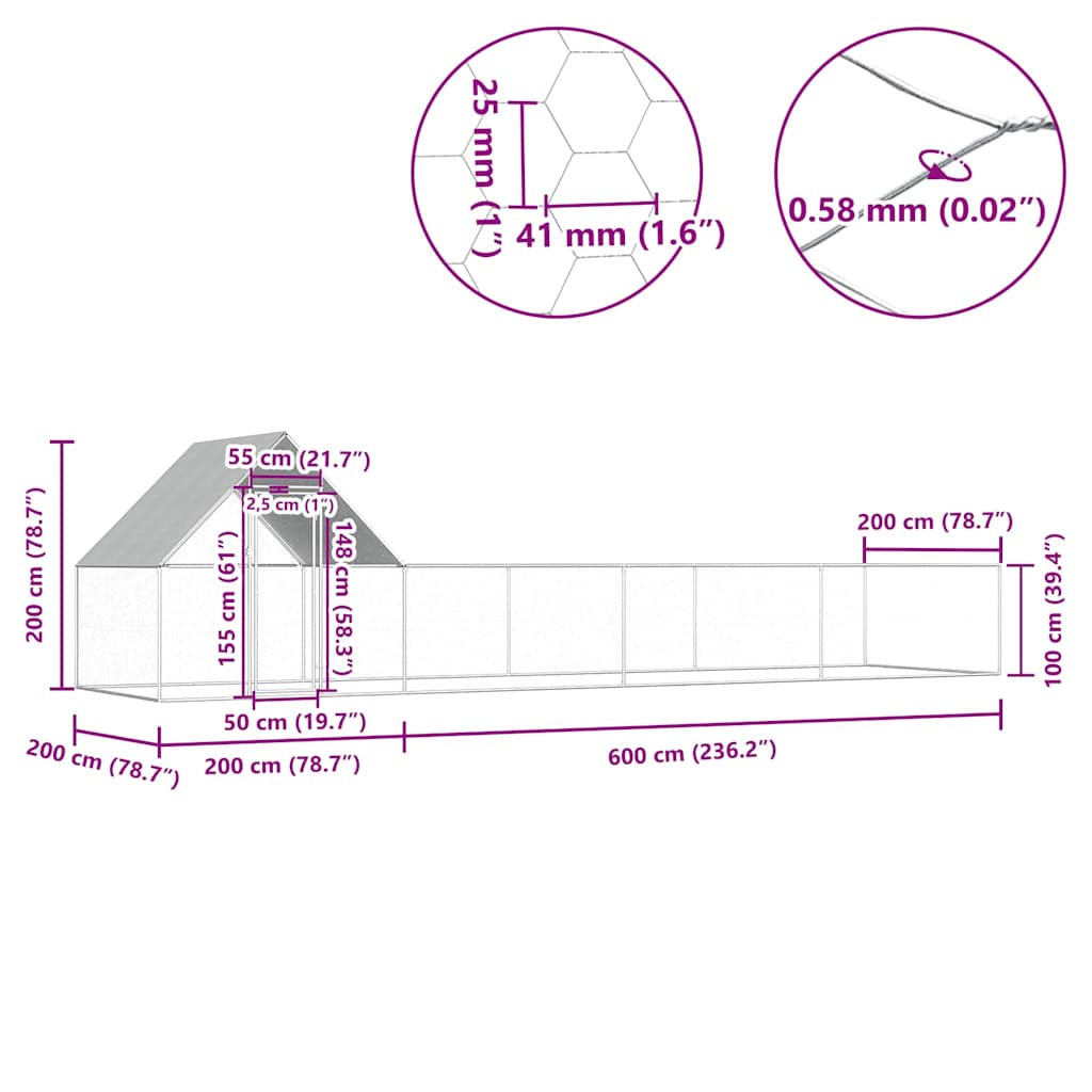 Kanahäkki Galvanoitu Teräs