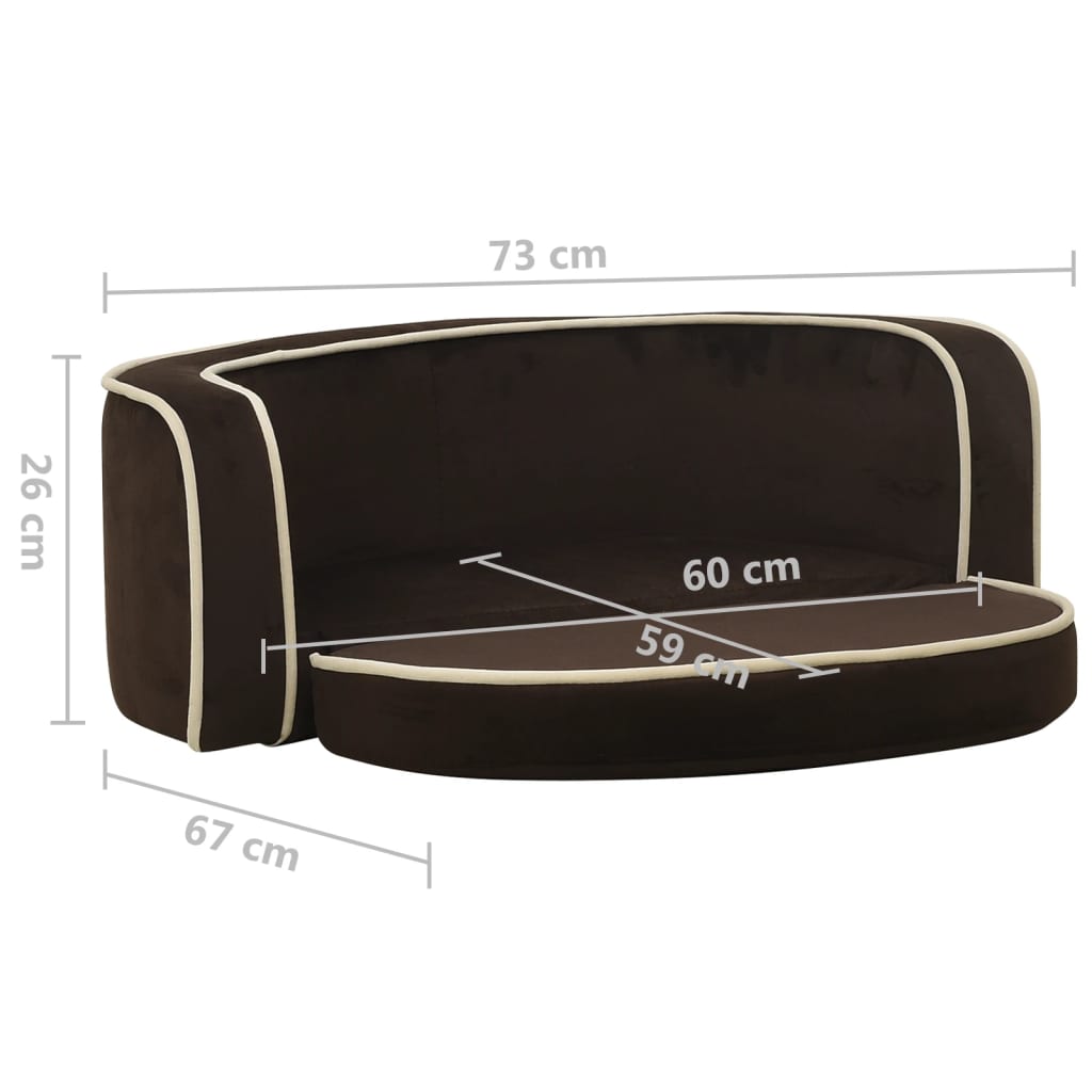 Taitettava Koiran Sohva 73X67X26 Cm Plyysi Pestävä