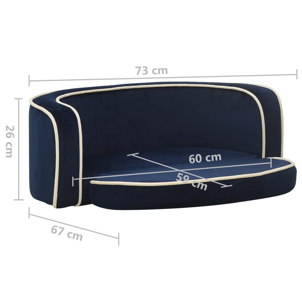 Taitettava Koiran Sohva 73X67X26 Cm Plyysi Pestävä