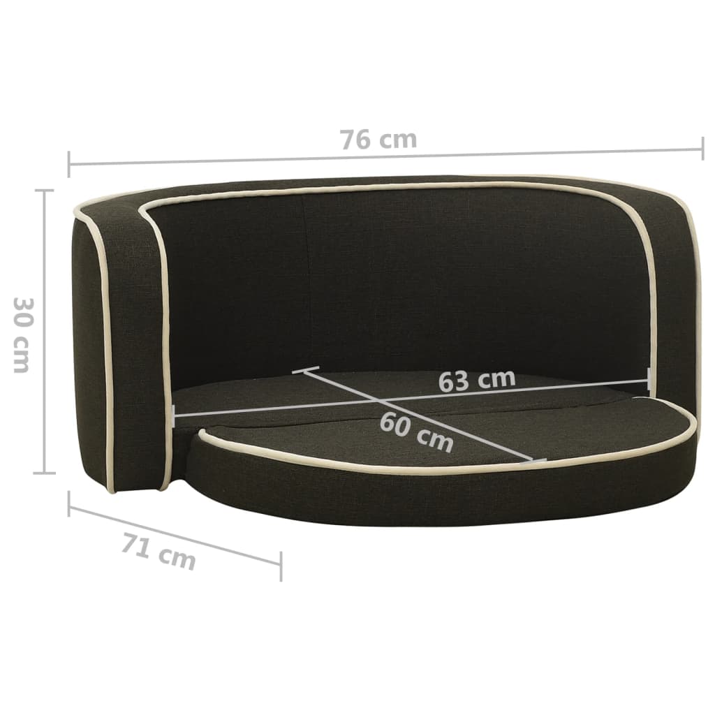 Taitettava Koiran Sohva Harmaa 76X71X30 Cm Pellava Pestävä