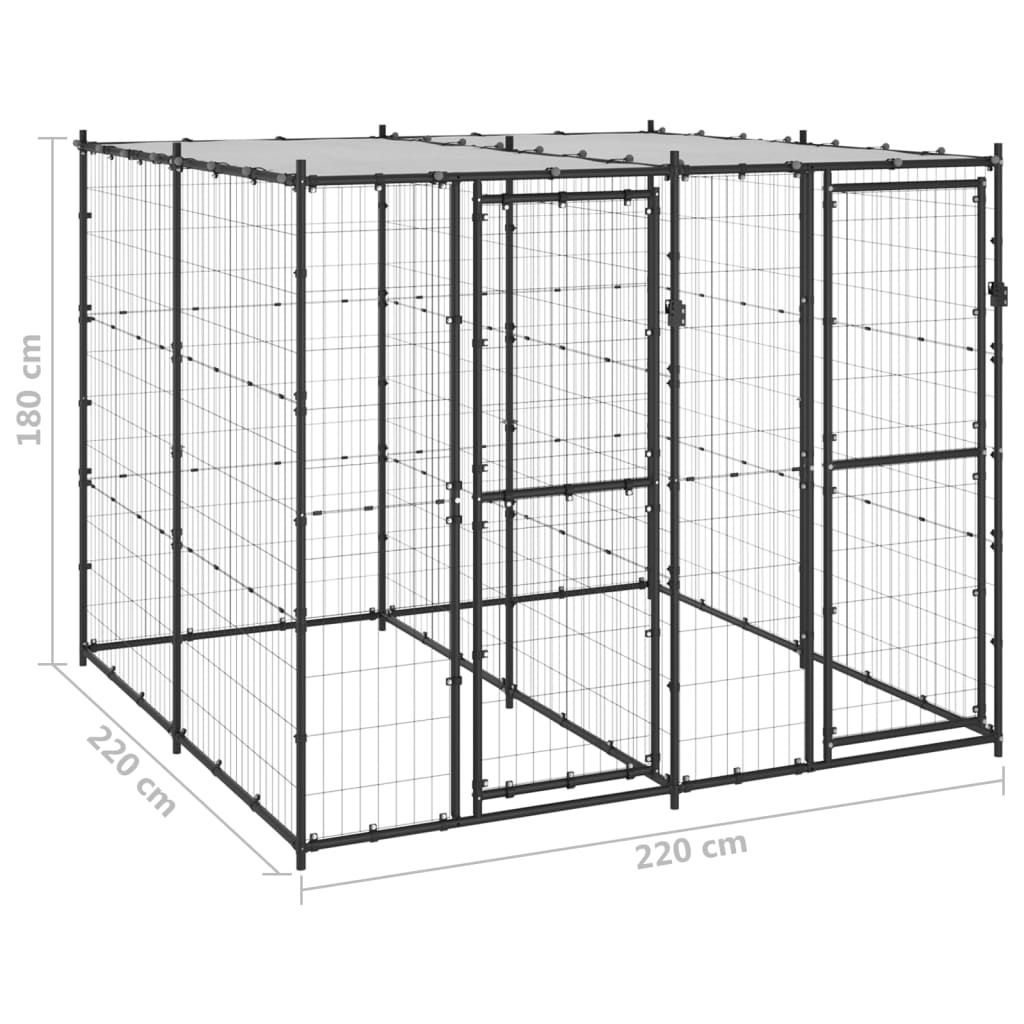 Koiran Ulkohäkki Katolla Teräs 4,84 M²