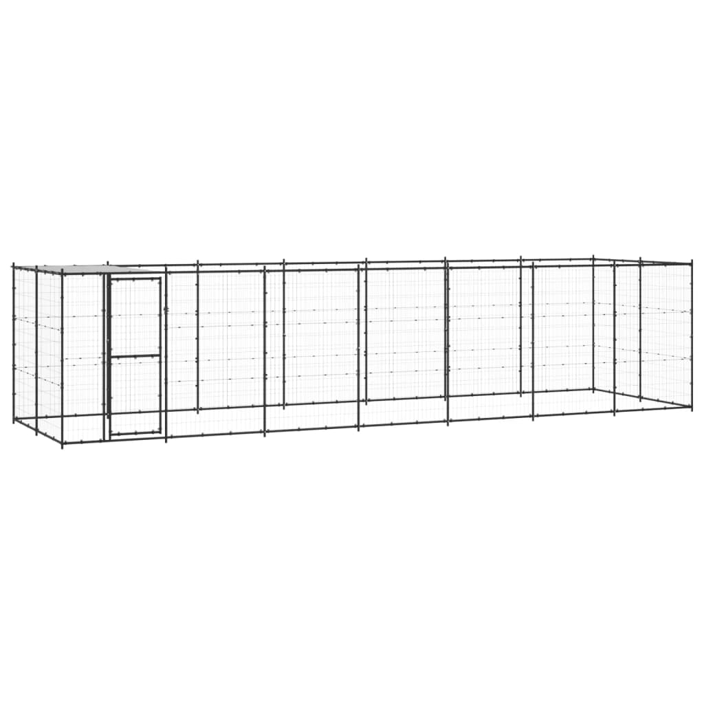 Koiran Ulkohäkki Katolla Galvanoitu Teräs 7,26 M²