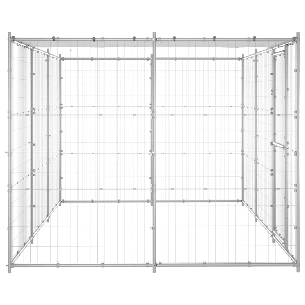 Koiran Ulkohäkki Katolla Galvanoitu Teräs 7,26 M²