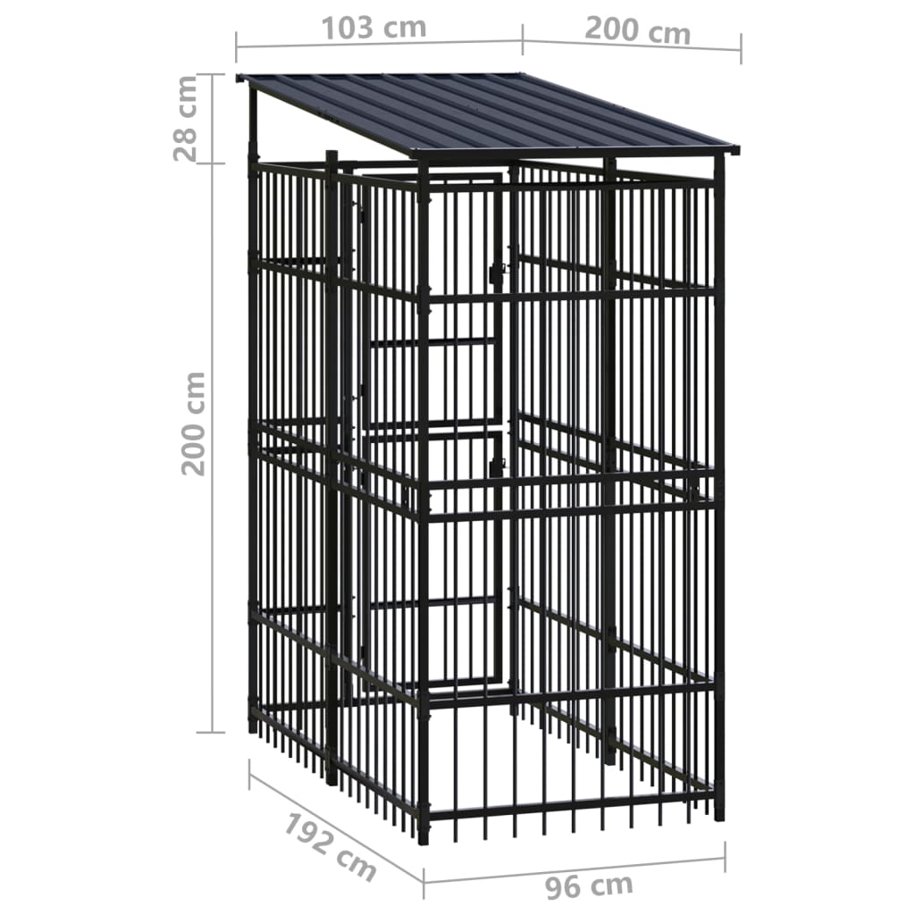 Koiran Ulkohäkki Teräs 1,84 M²