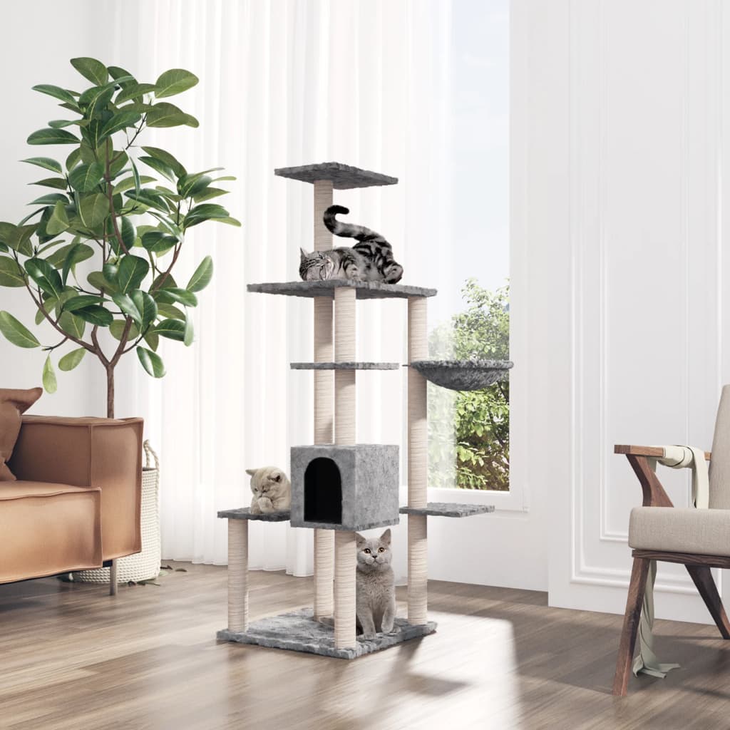 Kissan Kiipeilypuu Sisal- Raapimispylväillä 142 Cm