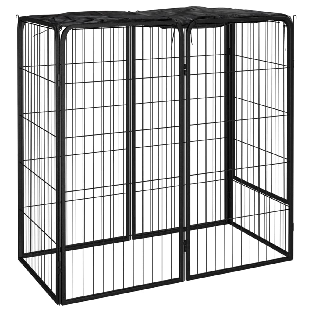 Koiranhäkki 26 Paneelia Musta 50X100 Cm Jauhemaalattu Teräs