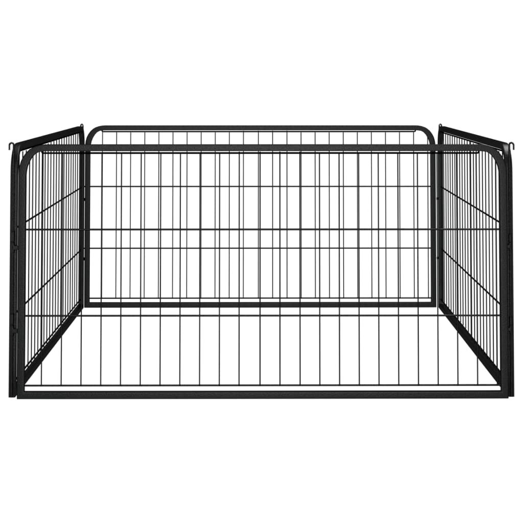 Koiranhäkki 4 Paneelia Musta 100X50 Cm Jauhemaalattu Teräs
