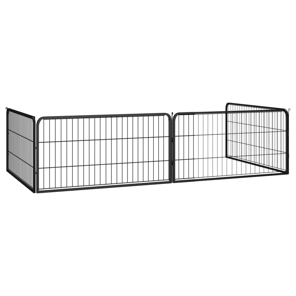 Koiranhäkki 4 Paneelia Musta 100X50 Cm Jauhemaalattu Teräs