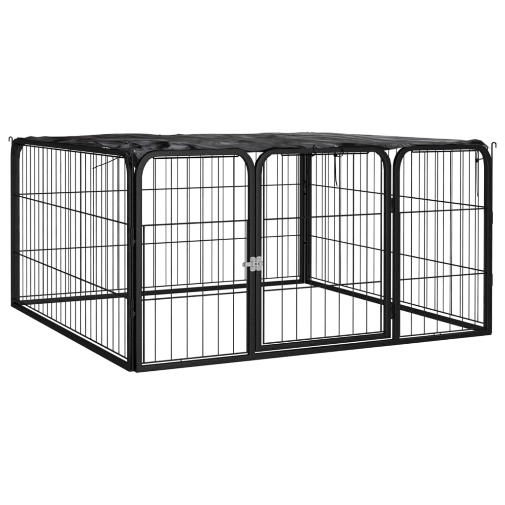 Koiranhäkki 4 Paneelia Musta 100X50 Cm Jauhemaalattu Teräs