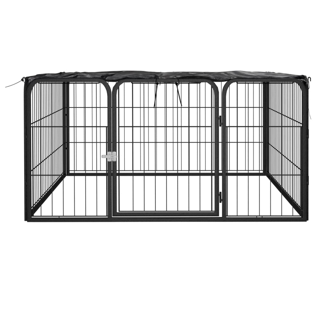 Koiranhäkki 4 Paneelia Musta 100X50 Cm Jauhemaalattu Teräs