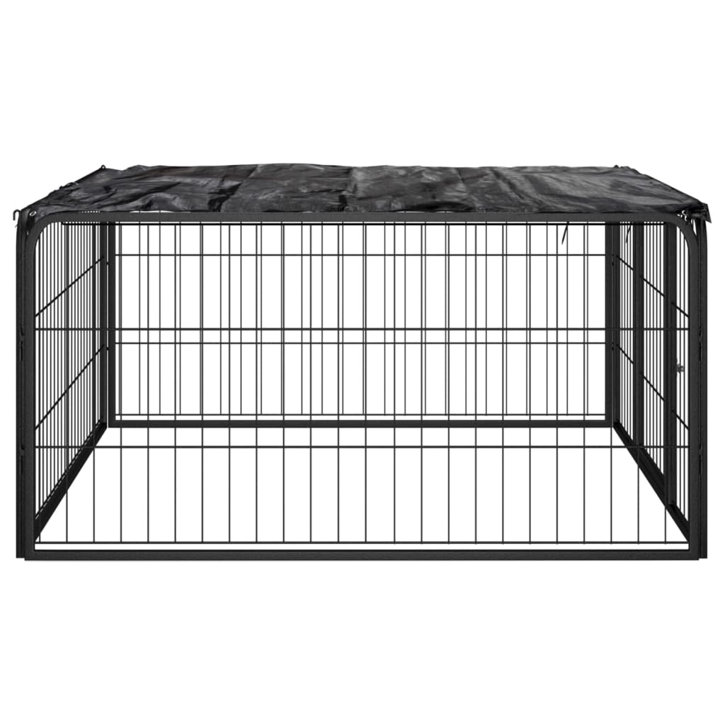 Koiranhäkki 4 Paneelia Musta 100X50 Cm Jauhemaalattu Teräs