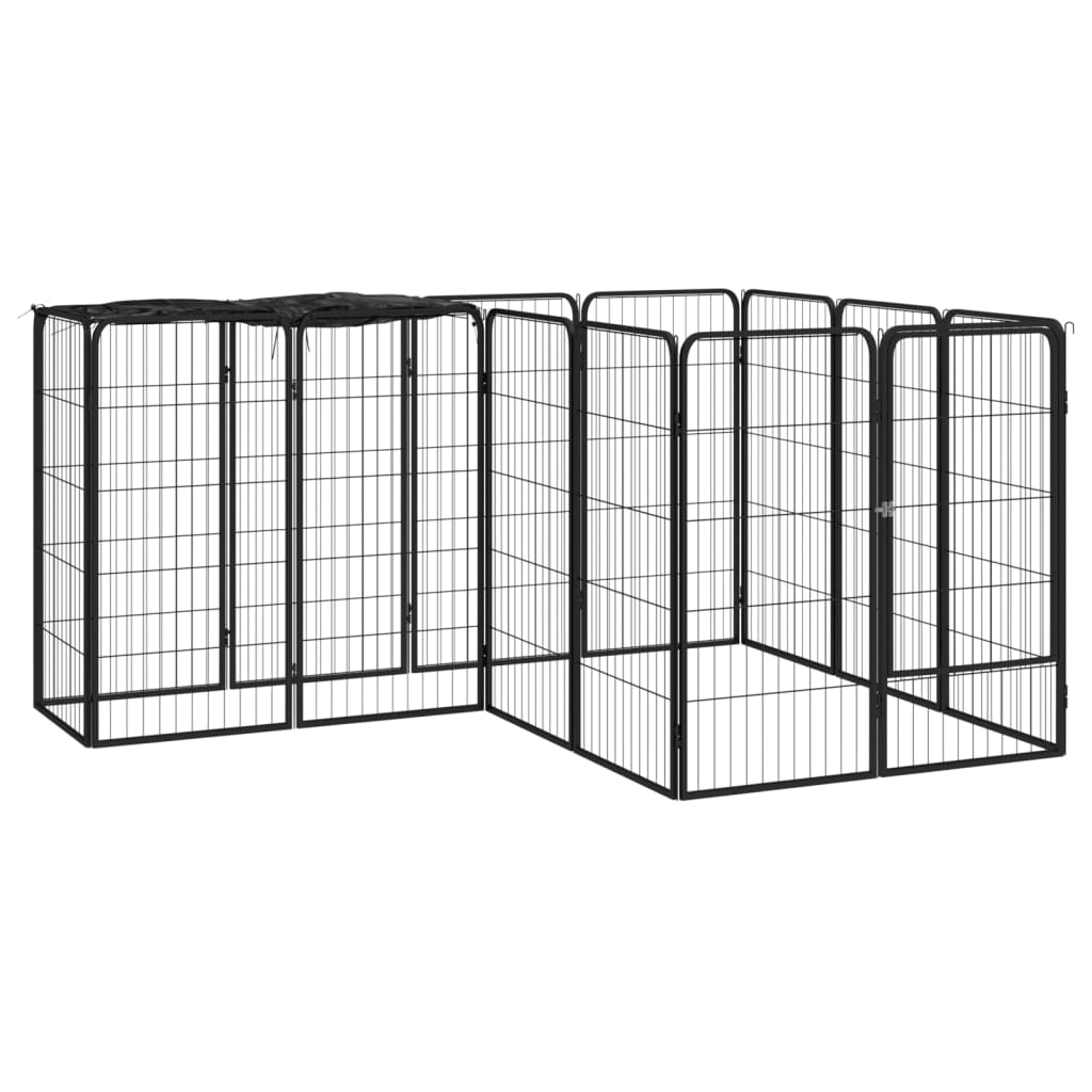 Koiranhäkki 26 Paneelia Musta 50X100 Cm Jauhemaalattu Teräs