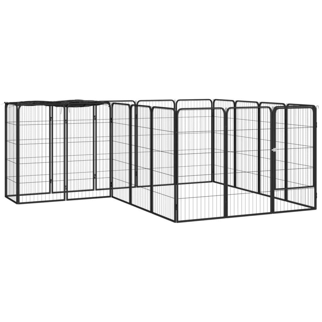 Koiranhäkki 26 Paneelia Musta 50X100 Cm Jauhemaalattu Teräs
