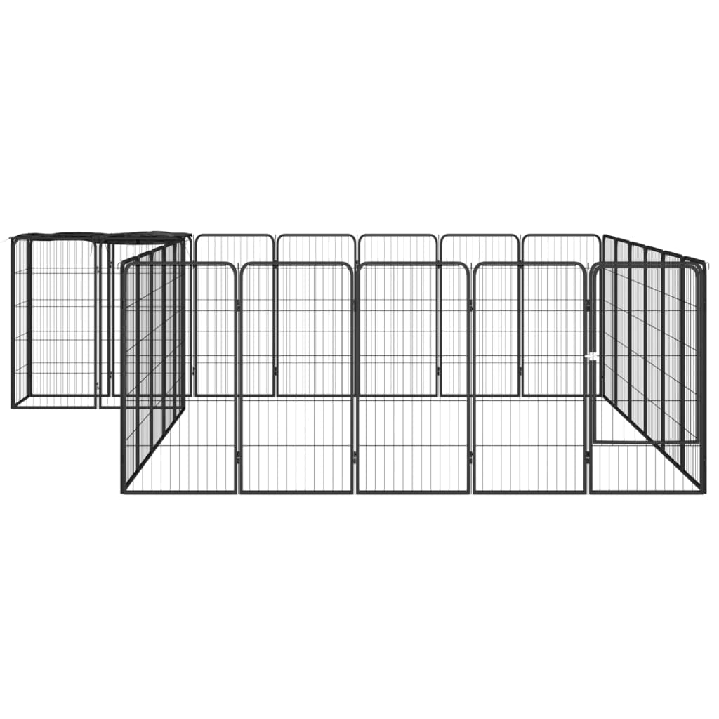 Koiranhäkki 26 Paneelia Musta 50X100 Cm Jauhemaalattu Teräs