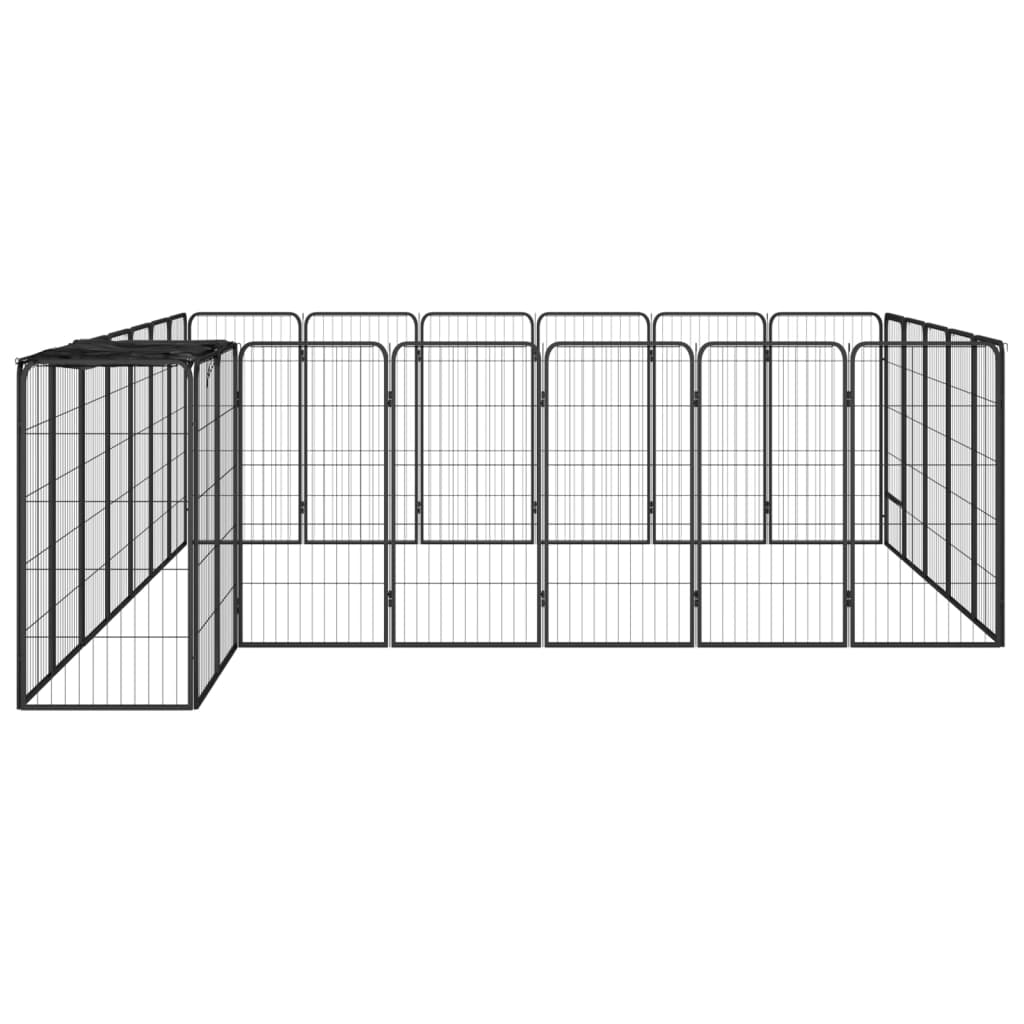 Koiranhäkki 26 Paneelia Musta 50X100 Cm Jauhemaalattu Teräs