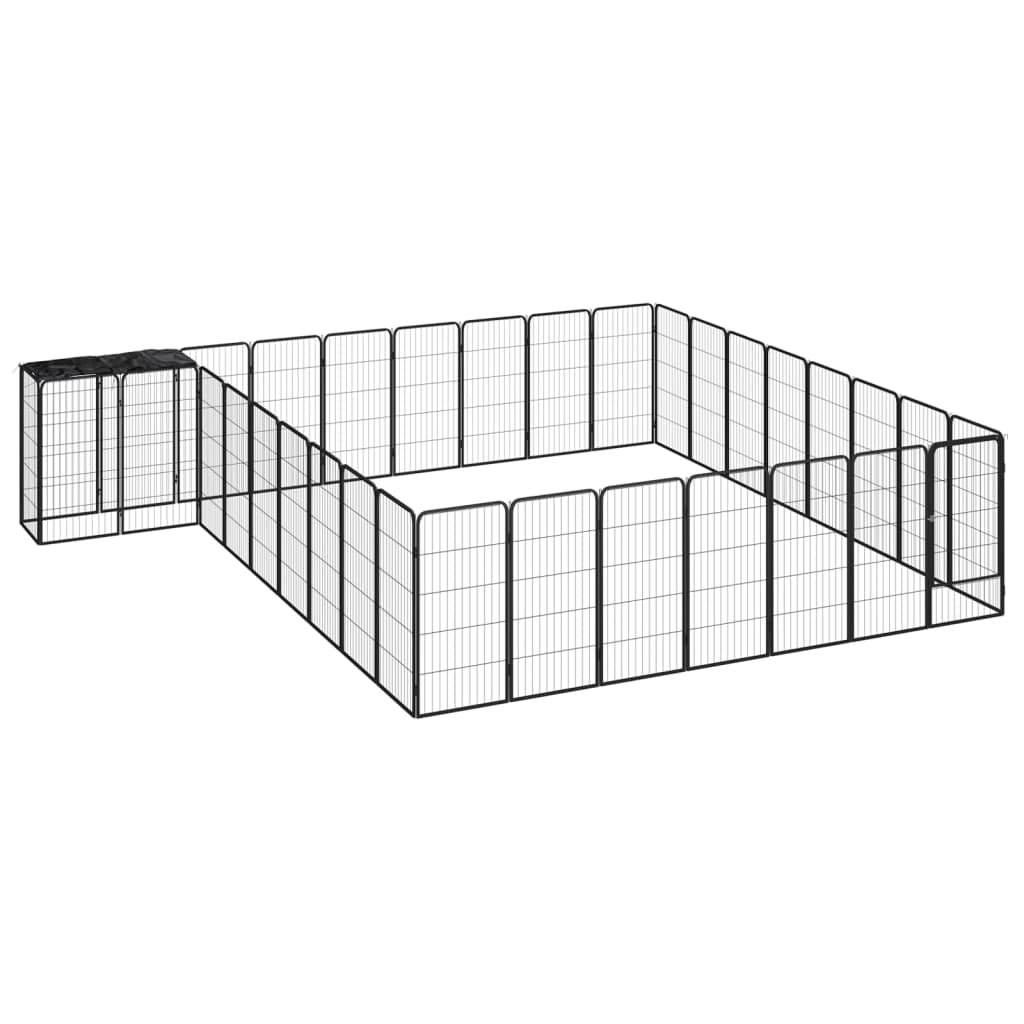 Koiranhäkki 26 Paneelia Musta 50X100 Cm Jauhemaalattu Teräs