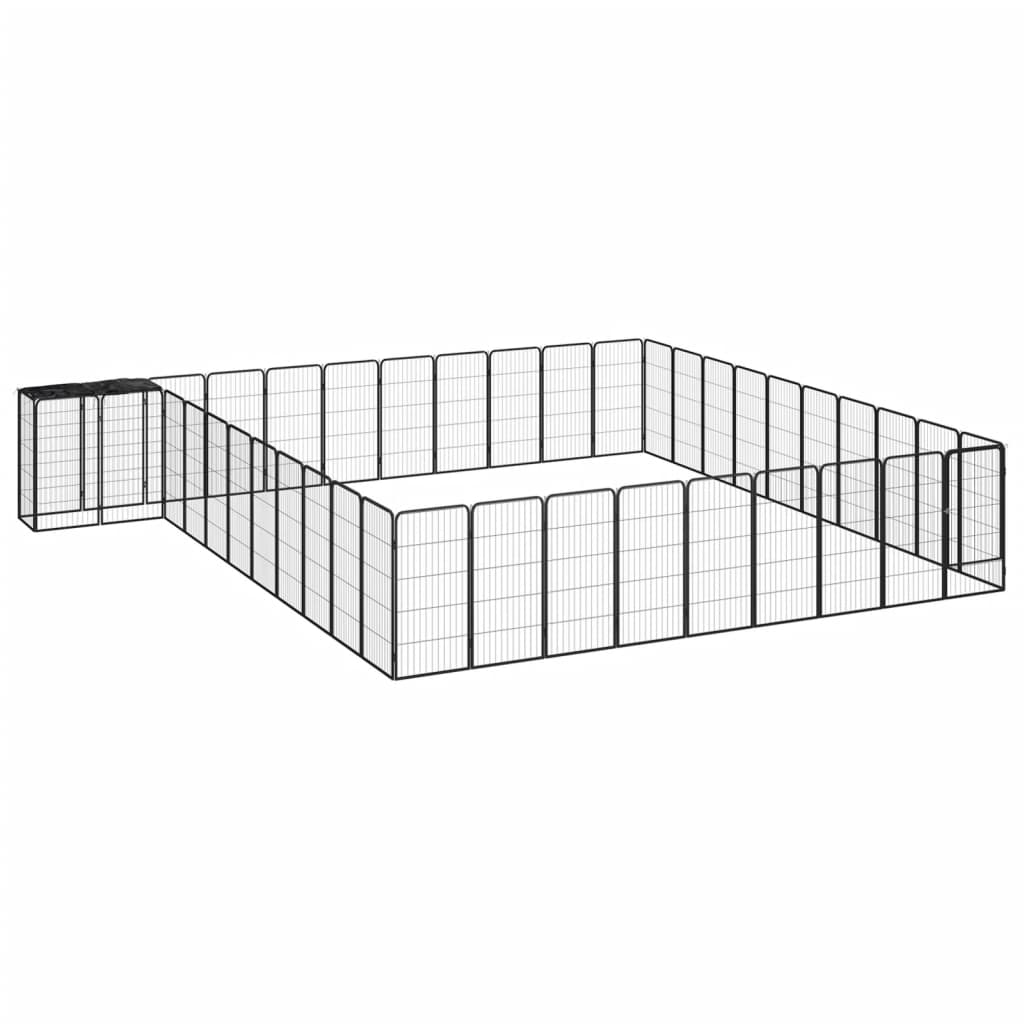 Koiranhäkki 26 Paneelia Musta 50X100 Cm Jauhemaalattu Teräs