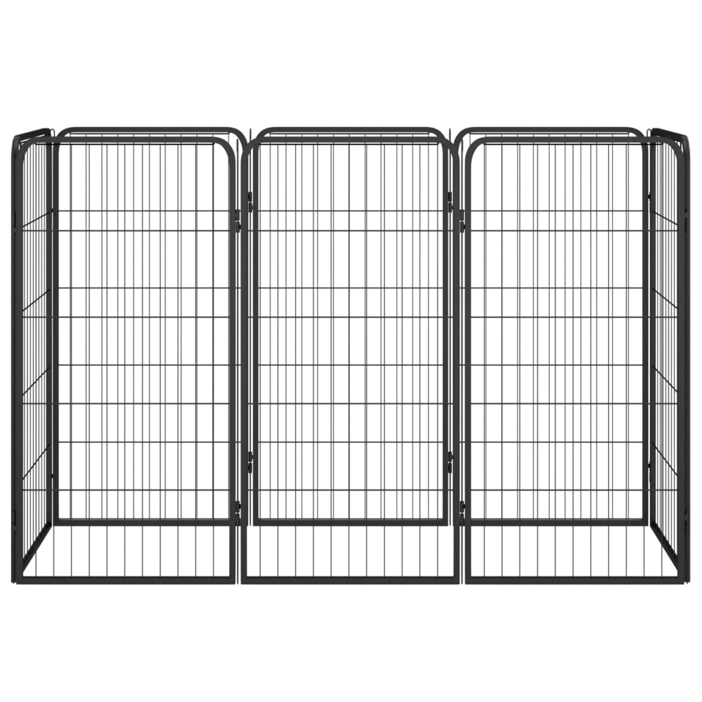 Koiranhäkki 8 Paneelia Musta 50X100 Cm Jauhemaalattu Teräs