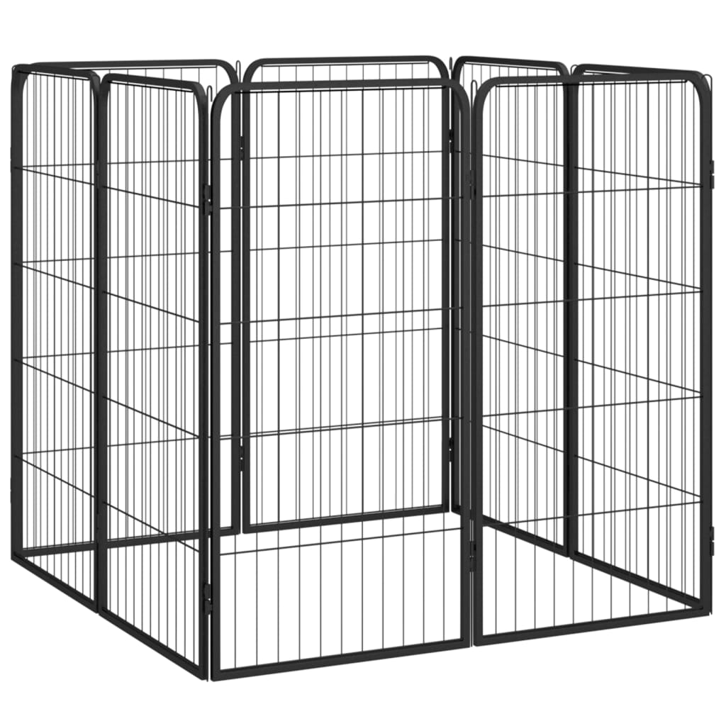 Koiranhäkki 8 Paneelia Musta 50X100 Cm Jauhemaalattu Teräs