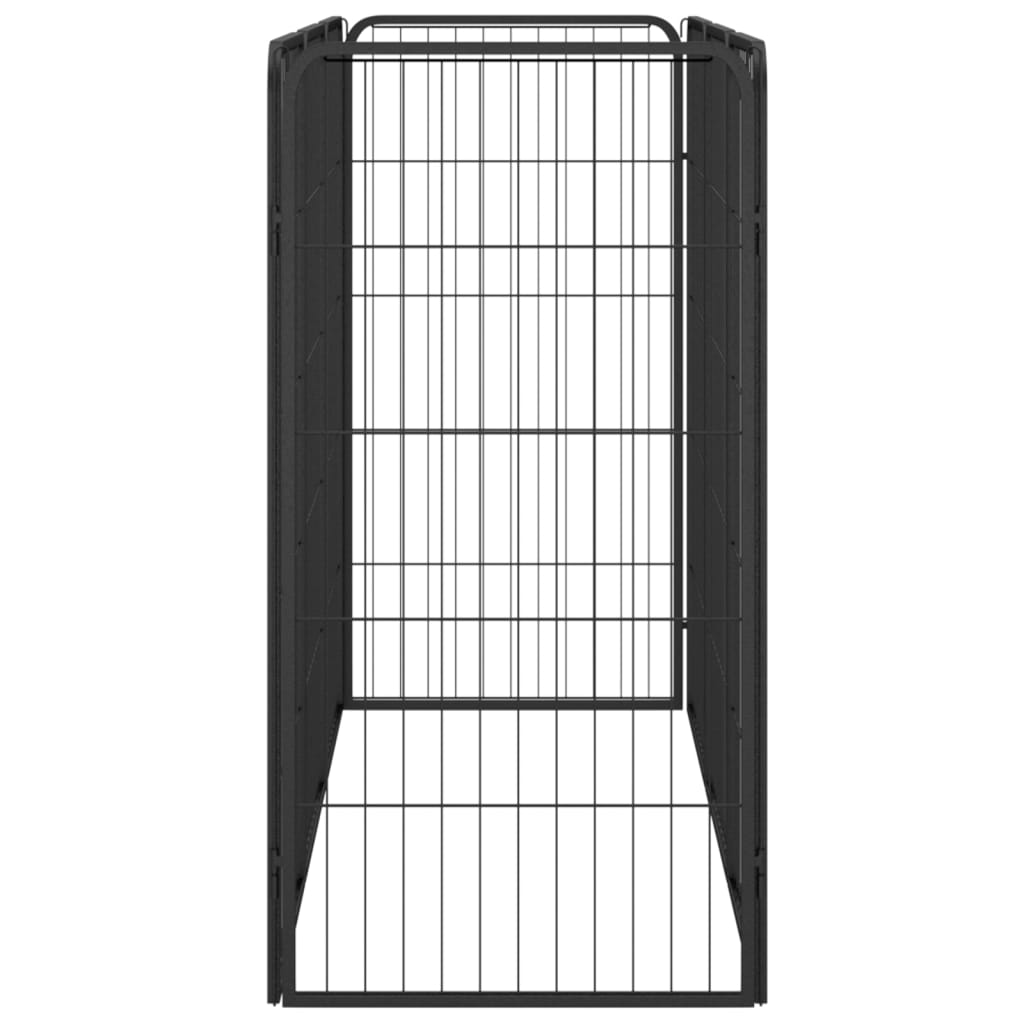 Koiranhäkki 8 Paneelia Musta 50X100 Cm Jauhemaalattu Teräs