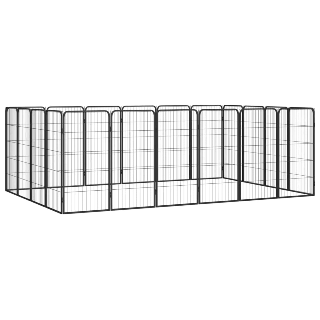 Koiranhäkki 8 Paneelia Musta 50X100 Cm Jauhemaalattu Teräs