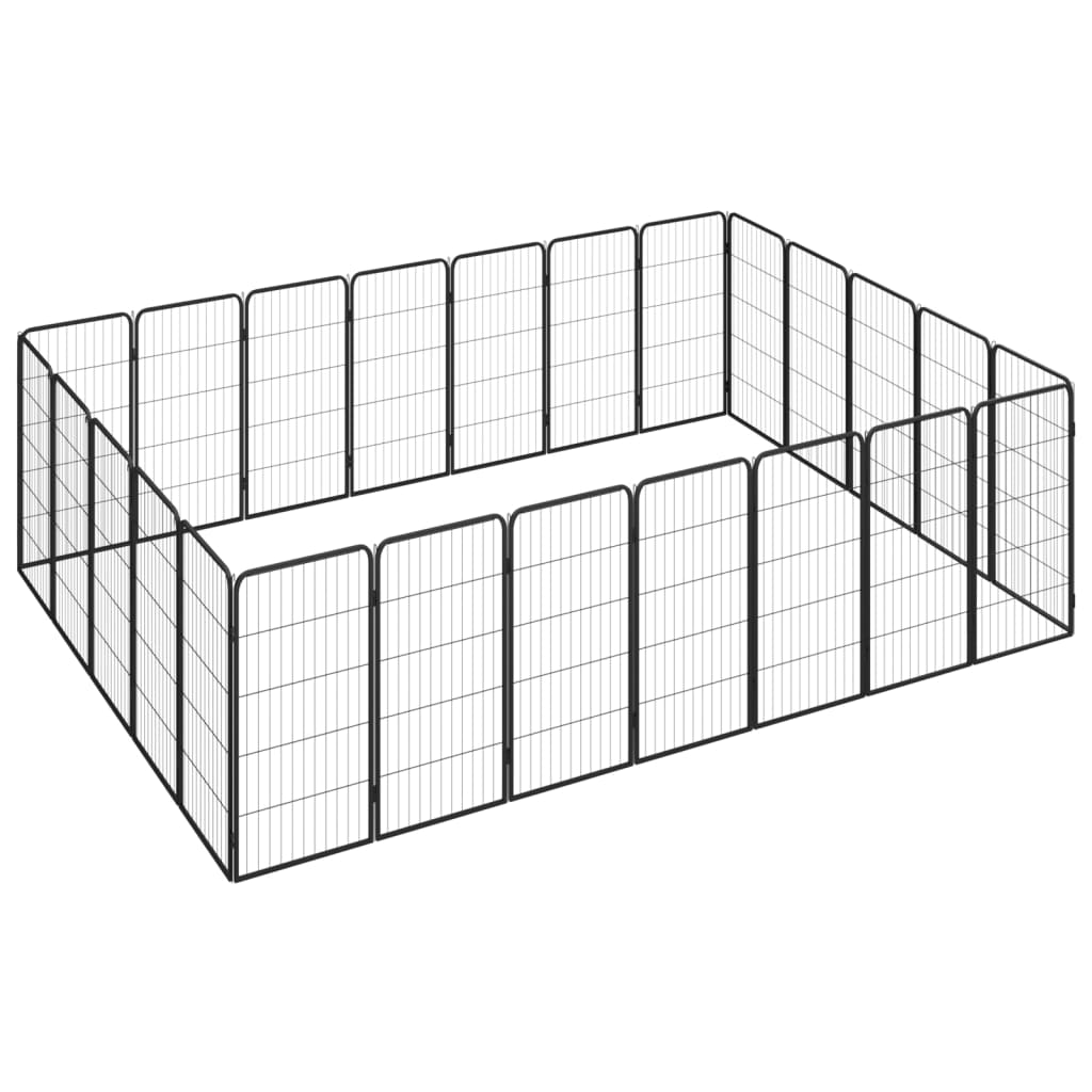 Koiranhäkki 8 Paneelia Musta 50X100 Cm Jauhemaalattu Teräs