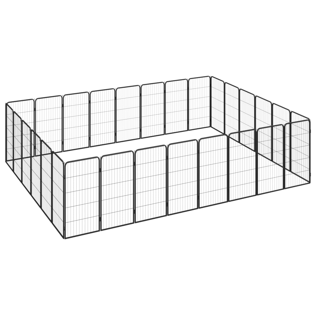 Koiranhäkki 8 Paneelia Musta 50X100 Cm Jauhemaalattu Teräs