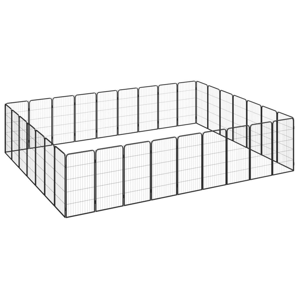 Koiranhäkki 8 Paneelia Musta 50X100 Cm Jauhemaalattu Teräs