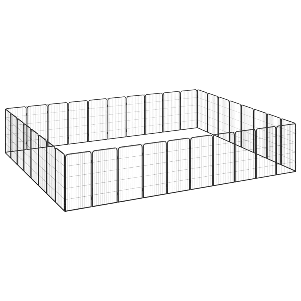 Koiranhäkki 8 Paneelia Musta 50X100 Cm Jauhemaalattu Teräs