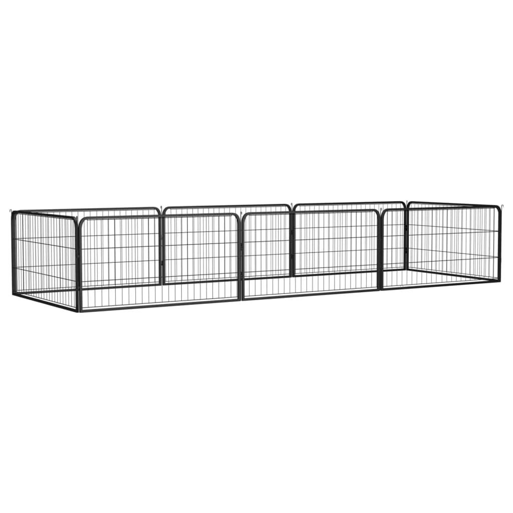 Koiranhäkki 4 Paneelia Musta 100X50 Cm Jauhemaalattu Teräs