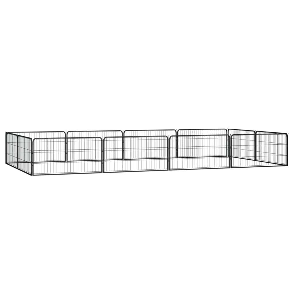 Koiranhäkki 4 Paneelia Musta 100X50 Cm Jauhemaalattu Teräs