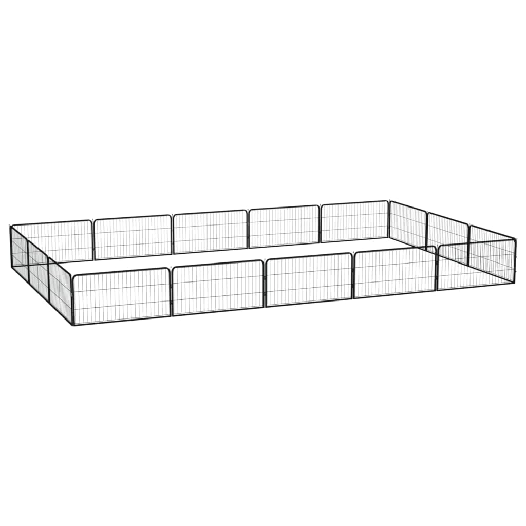Koiranhäkki 4 Paneelia Musta 100X50 Cm Jauhemaalattu Teräs