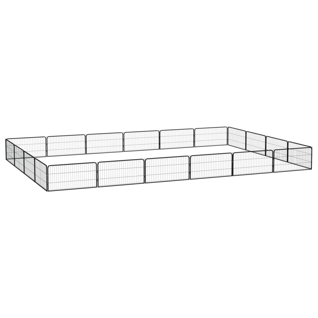 Koiranhäkki 4 Paneelia Musta 100X50 Cm Jauhemaalattu Teräs