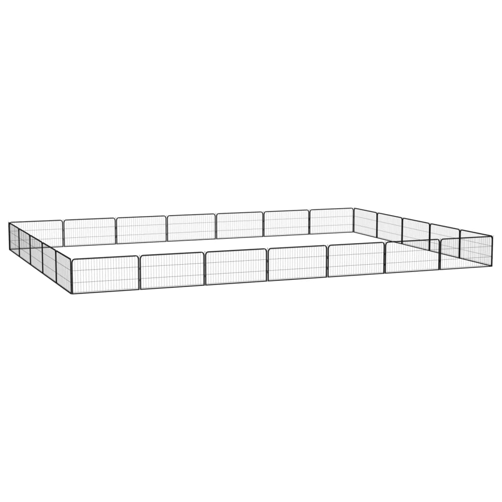 Koiranhäkki 4 Paneelia Musta 100X50 Cm Jauhemaalattu Teräs