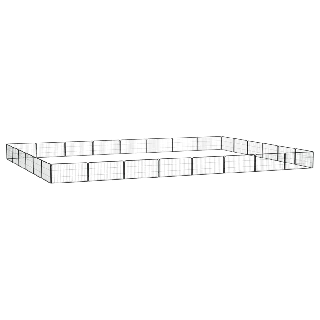 Koiranhäkki 4 Paneelia Musta 100X50 Cm Jauhemaalattu Teräs