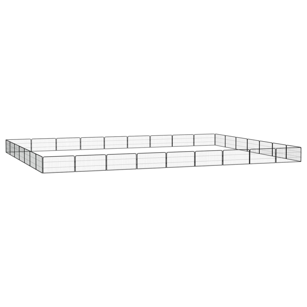 Koiranhäkki 4 Paneelia Musta 100X50 Cm Jauhemaalattu Teräs