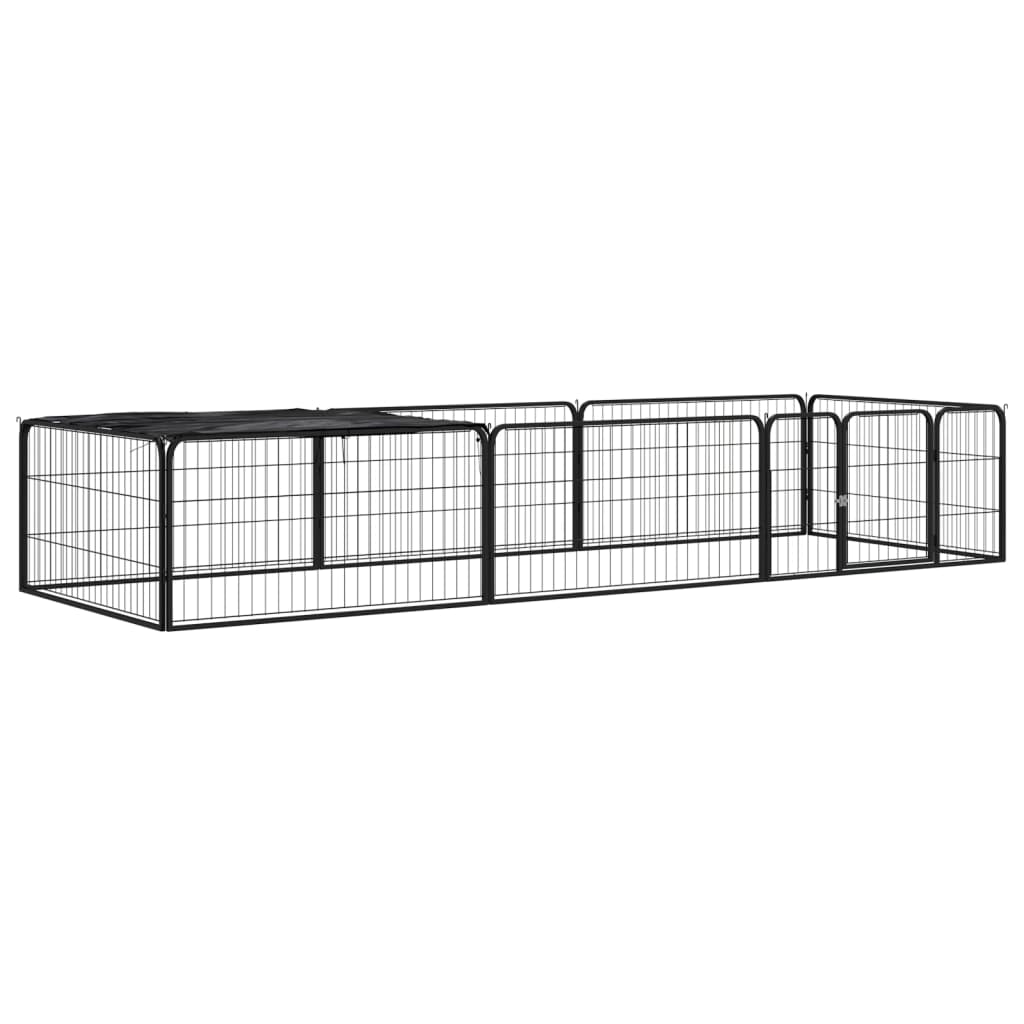 Koiranhäkki 4 Paneelia Musta 100X50 Cm Jauhemaalattu Teräs