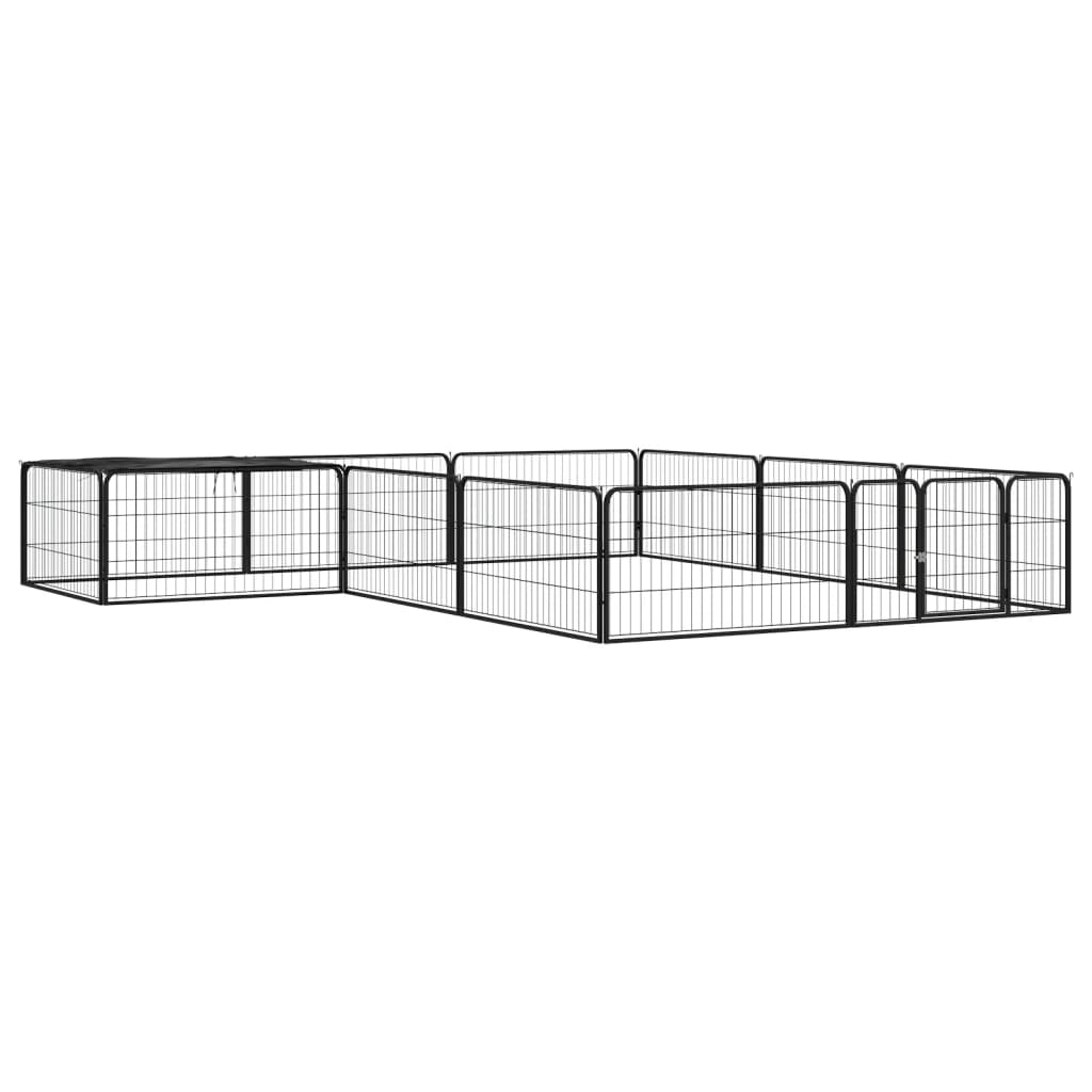 Koiranhäkki 4 Paneelia Musta 100X50 Cm Jauhemaalattu Teräs