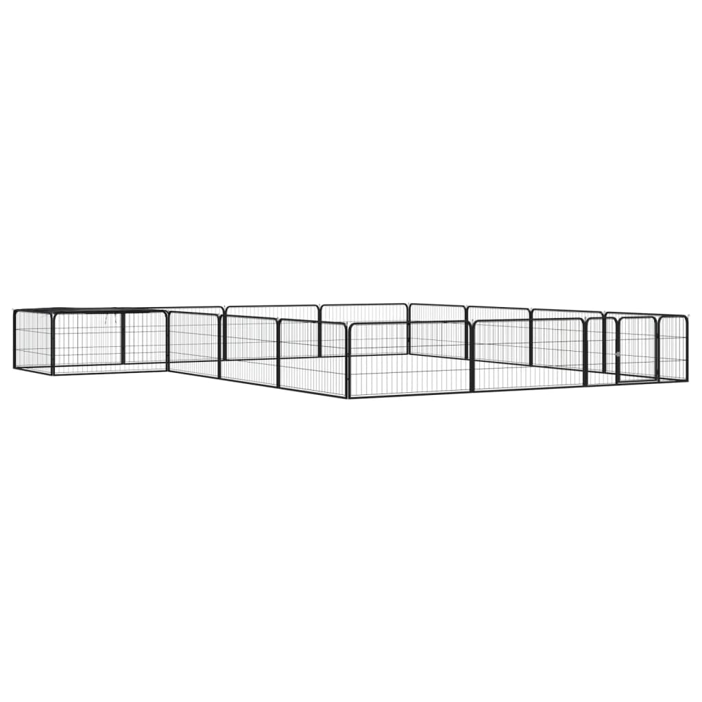 Koiranhäkki 4 Paneelia Musta 100X50 Cm Jauhemaalattu Teräs