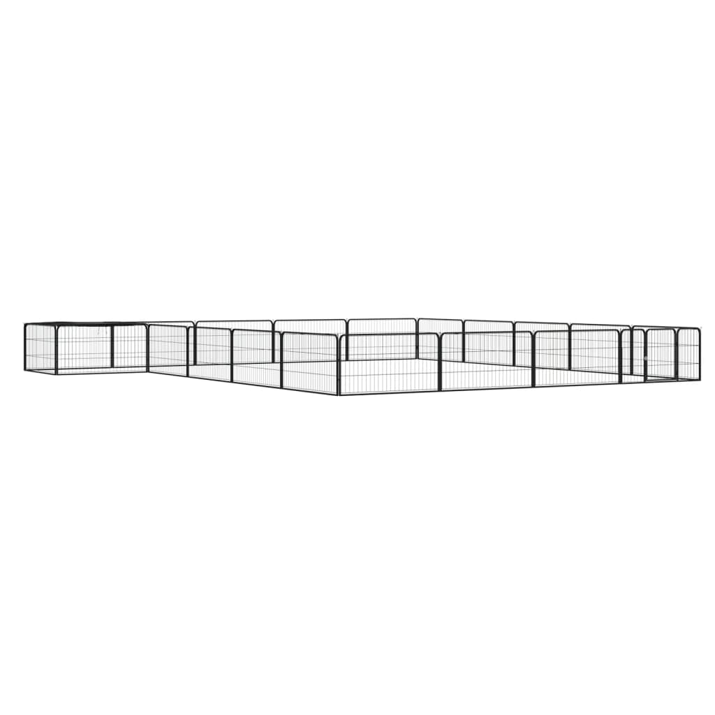 Koiranhäkki 4 Paneelia Musta 100X50 Cm Jauhemaalattu Teräs