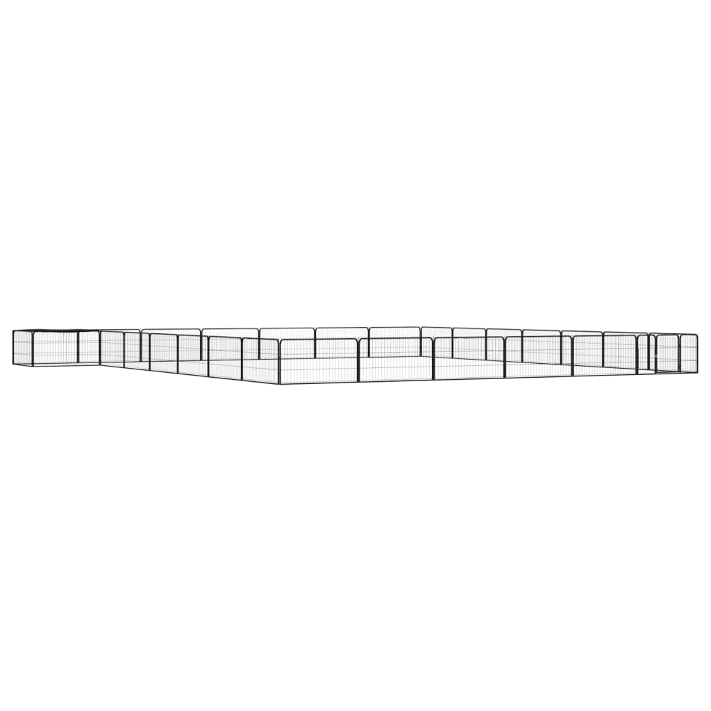 Koiranhäkki 4 Paneelia Musta 100X50 Cm Jauhemaalattu Teräs