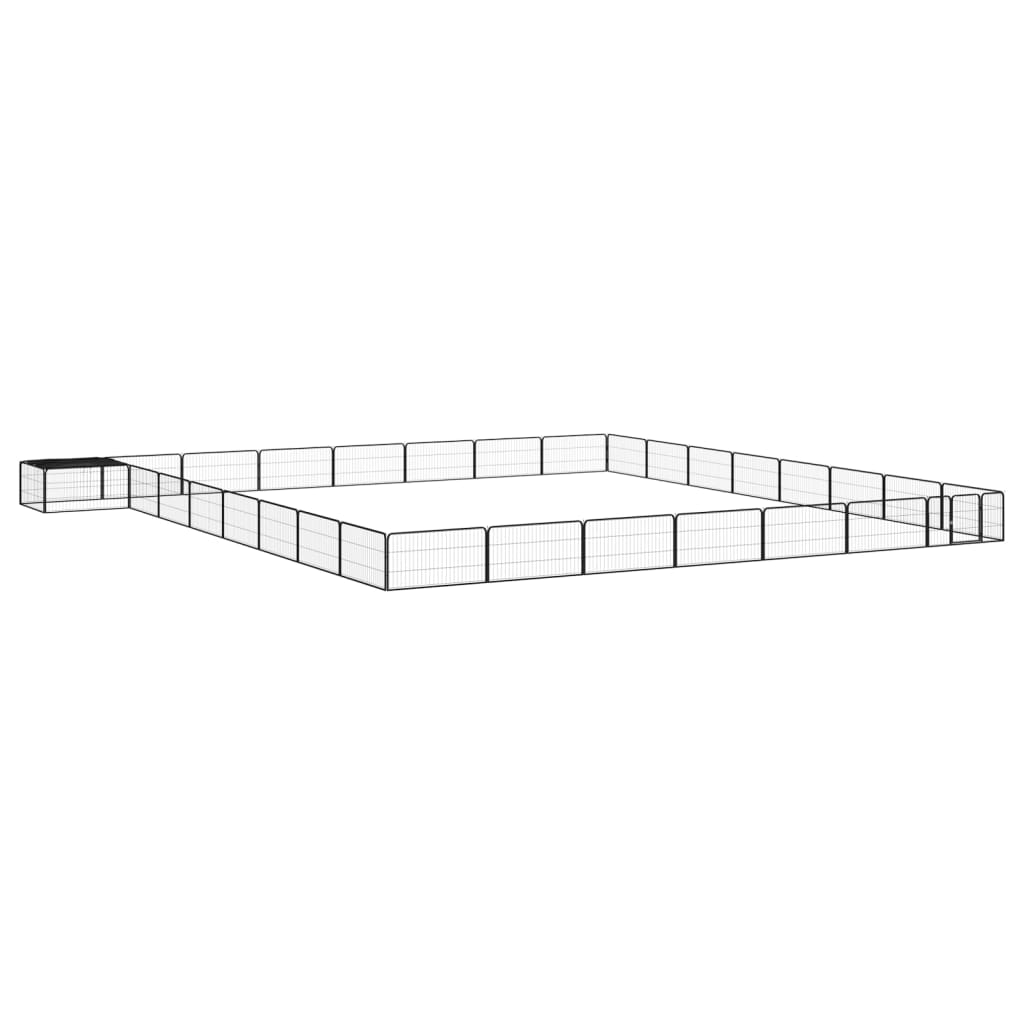 Koiranhäkki 4 Paneelia Musta 100X50 Cm Jauhemaalattu Teräs