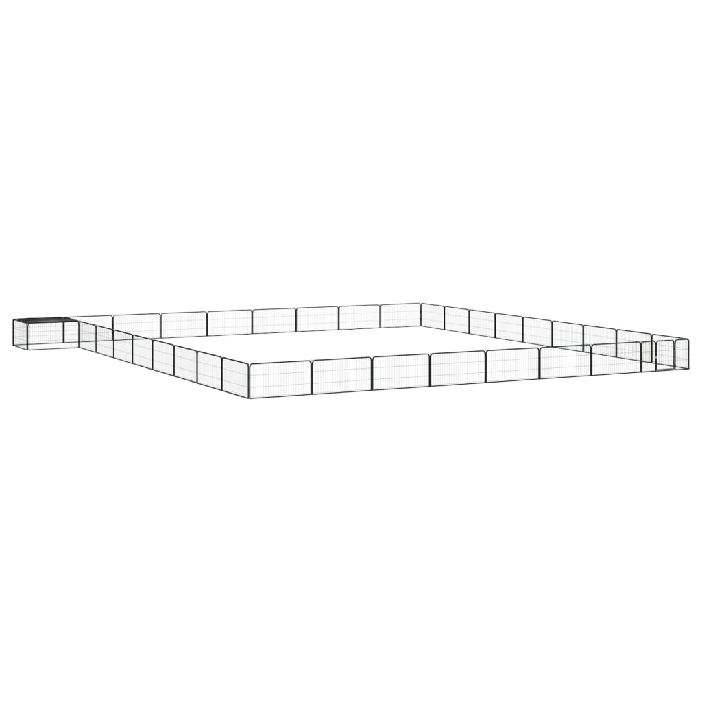 Koiranhäkki 4 Paneelia Musta 100X50 Cm Jauhemaalattu Teräs