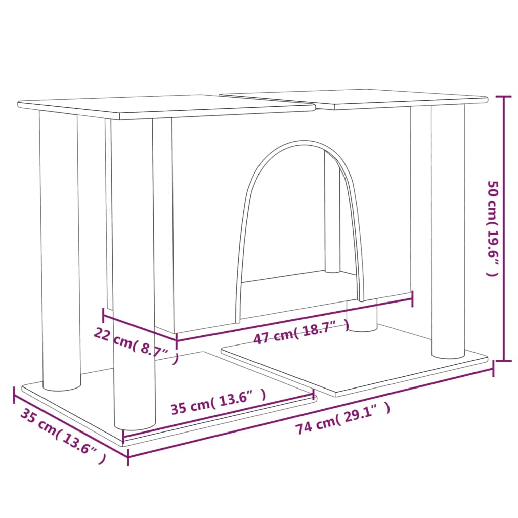 Kissan Kiipeilypuu Sisal- Raapimispylväillä 50 Cm