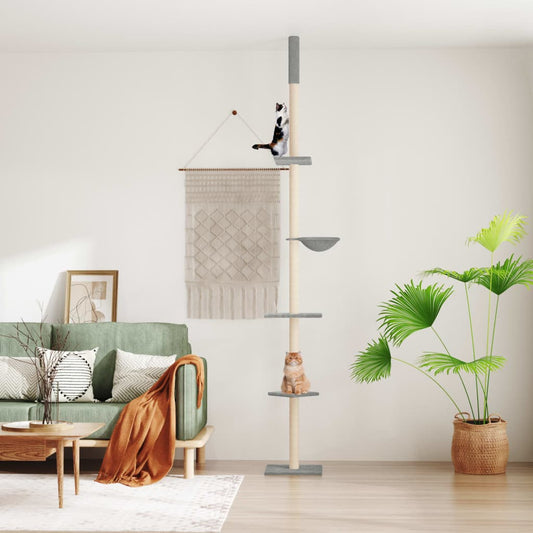 Kattoon Asti Yltävä Kissan Kiipeilypuu V.harmaa 263,5-289,5 Cm