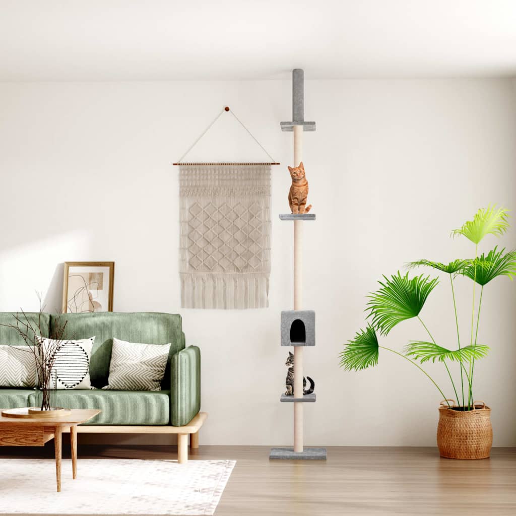 Kattoon Asti Yltävä Kissan Kiipeilypuu T.harmaa 250,5-276,5 Cm